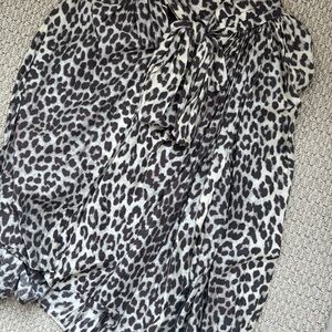 Leopard Print Blouse with Bow
